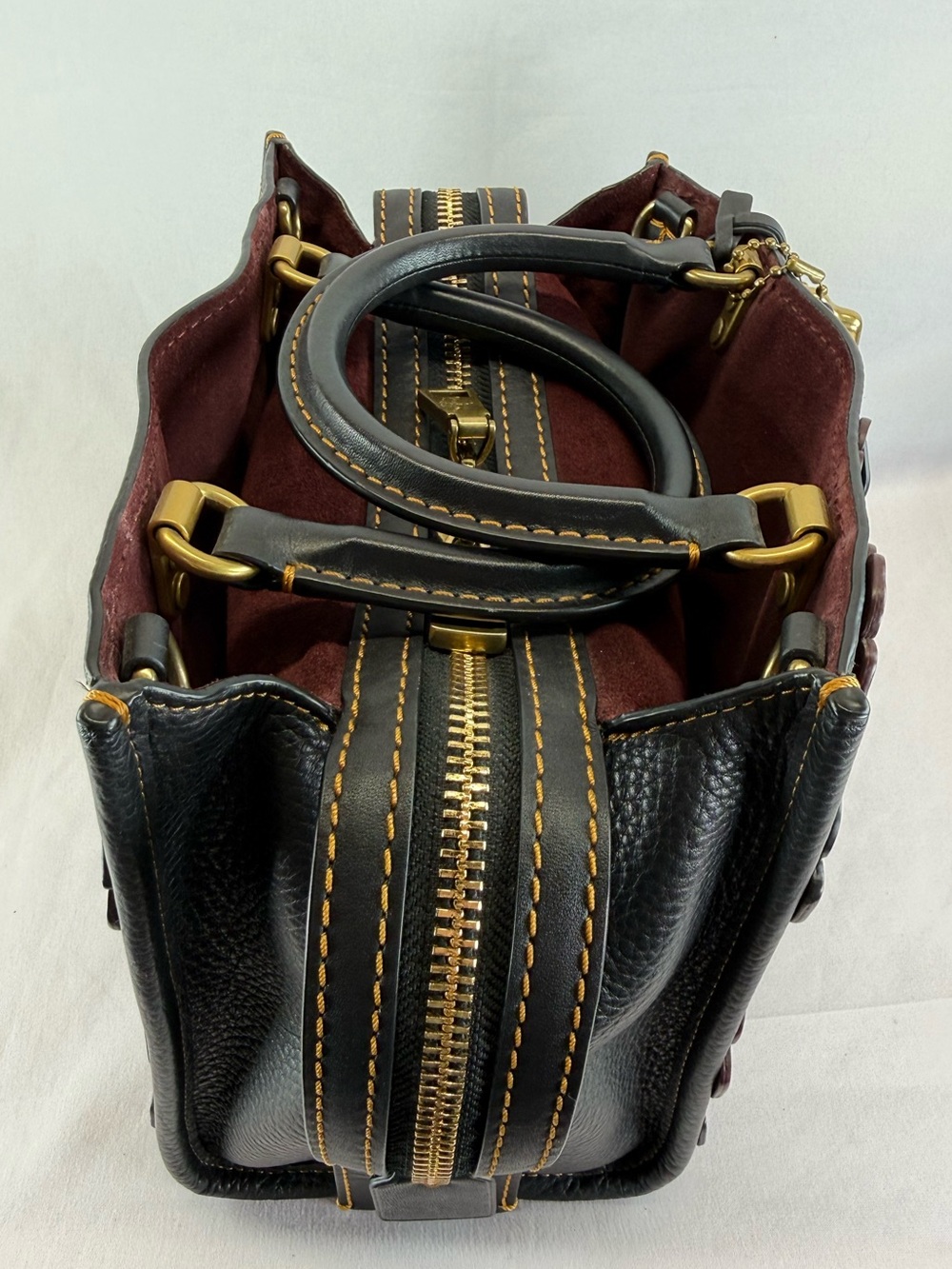 Coach 1941 Rogue Shoulder Bag 25 with Tea Rose Appliqué - Picture 9 of 15